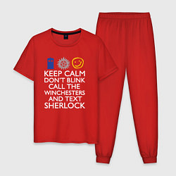 Пижама хлопковая мужская Doctor Sherlock, цвет: красный