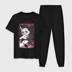 Пижама хлопковая мужская Клинок рассекающий демонов Незуко kimetsu no yaiba, цвет: черный