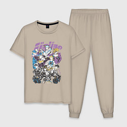 Пижама хлопковая мужская Джоджо JoJo Bizarre Adventure, цвет: миндальный