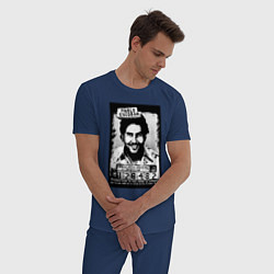 Пижама хлопковая мужская Escobar in the jail, цвет: тёмно-синий — фото 2