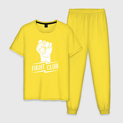 Пижама хлопковая мужская Клуб бойцов, цвет: желтый