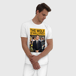 Пижама хлопковая мужская The wolf of wall street - Leo, цвет: белый — фото 2