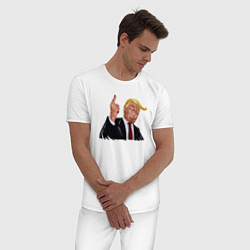 Пижама хлопковая мужская Речь Трампа, цвет: белый — фото 2