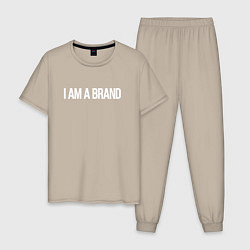 Пижама хлопковая мужская I am a brand, цвет: миндальный