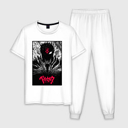 Пижама хлопковая мужская Berserker knight, цвет: белый