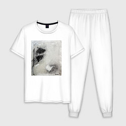 Пижама хлопковая мужская Abstract graphic, цвет: белый