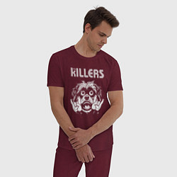 Пижама хлопковая мужская The Killers rock dog, цвет: меланж-бордовый — фото 2