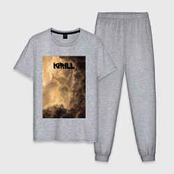 Пижама хлопковая мужская Kirill небосвод, цвет: меланж