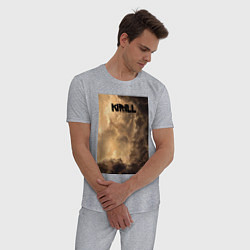 Пижама хлопковая мужская Kirill небосвод, цвет: меланж — фото 2