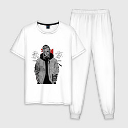 Пижама хлопковая мужская Токийские мстители Рюгуджи Дракен, цвет: белый