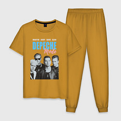 Пижама хлопковая мужская Depeche Mode Vintage, цвет: горчичный
