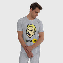 Пижама хлопковая мужская Vault boy - covid 19, цвет: меланж — фото 2