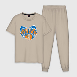 Пижама хлопковая мужская Wu-tang knicks, цвет: миндальный