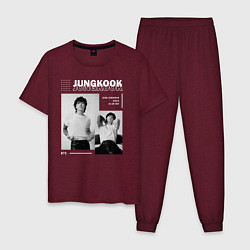 Пижама хлопковая мужская Jungkook bts seven, цвет: меланж-бордовый