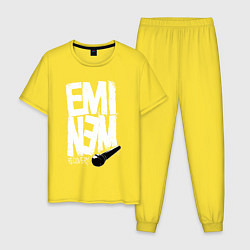 Пижама хлопковая мужская Eminem - microphone, цвет: желтый