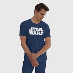 Пижама хлопковая мужская Star wars logo, цвет: тёмно-синий — фото 2