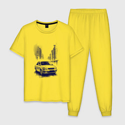 Мужская пижама Автомобиль в синих тонах