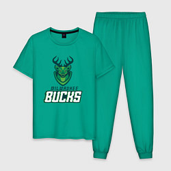 Пижама хлопковая мужская Milwaukee Bucks NBA, цвет: зеленый