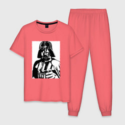 Пижама хлопковая мужская Лорд Вейдер, цвет: коралловый