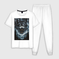 Мужская пижама Оскаленная морда волка