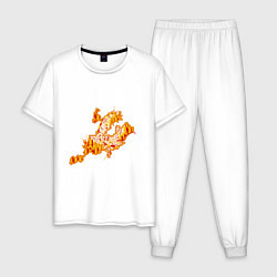Пижама хлопковая мужская Новокузнецк, цвет: белый