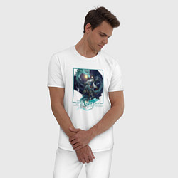 Пижама хлопковая мужская Дань Хэн: Пожиратель Луны, цвет: белый — фото 2