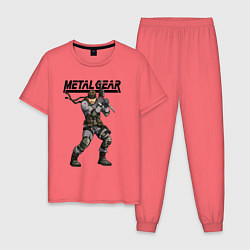 Пижама хлопковая мужская Snake Solid soldier, цвет: коралловый