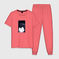 Пижама хлопковая мужская Depeche Mode - speak and spell, цвет: коралловый