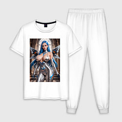 Мужская пижама Девушка с кибернетическими крыльями