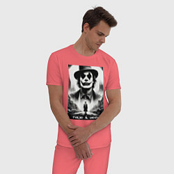 Пижама хлопковая мужская Movie Joker - folie a deux meme, цвет: коралловый — фото 2