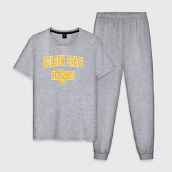 Пижама хлопковая мужская Golden State hoops, цвет: меланж
