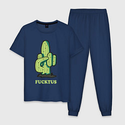 Пижама хлопковая мужская Cactus - fucktus, цвет: тёмно-синий