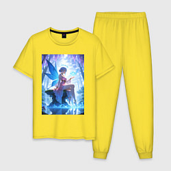 Мужская пижама Прекрасная фея посреди лесного пруда