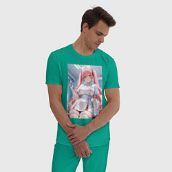 Пижама хлопковая мужская Медсестричка сделает тебе укол любви, цвет: зеленый — фото 2