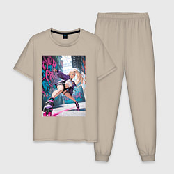 Мужская пижама Девушка на роликах исполняет трюки