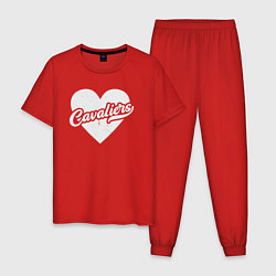 Пижама хлопковая мужская Love Cavaliers, цвет: красный