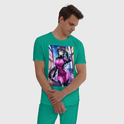 Пижама хлопковая мужская Акэно dxd в форме шпиона, цвет: зеленый — фото 2