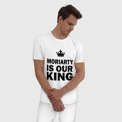 Пижама хлопковая мужская Moriarty is our king, цвет: белый — фото 2