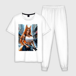 Мужская пижама Рыжая лиса-полицейский