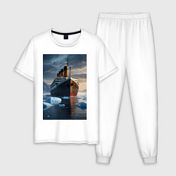Мужская пижама Титаник плывет среди айсбергов