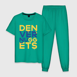 Пижама хлопковая мужская Denver Nuggets NBA, цвет: зеленый