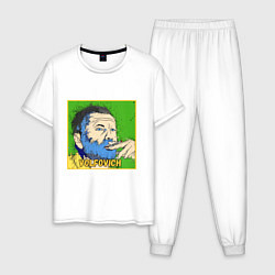 Пижама хлопковая мужская Volfovich ART, цвет: белый