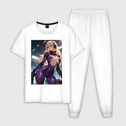 Мужская пижама Девушка с оружием в киберпанк стиле