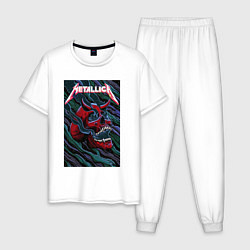 Пижама хлопковая мужская Metallica The Unforgiven II, цвет: белый