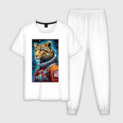 Мужская пижама Леопард бравый космонавт - нейроарт