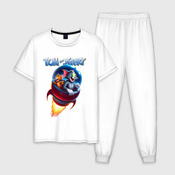 Мужская пижама Том и Джерри - космическое приключение