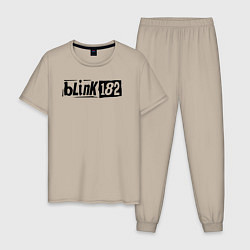 Мужская пижама Blink 182 трафарет черный