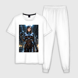 Пижама хлопковая мужская Шинохира Рейка Gantz O, цвет: белый