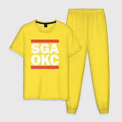 Пижама хлопковая мужская SGA OKC, цвет: желтый