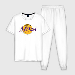 Пижама хлопковая мужская Black mamba, цвет: белый